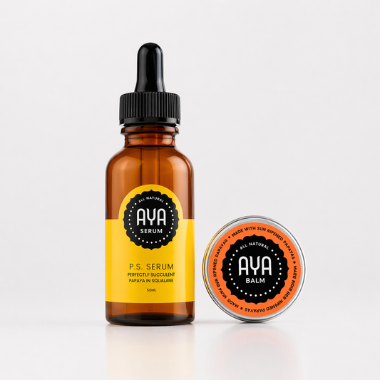 AYA Natural Skin PS Serum and Balm Duo - All Natural Papaya Skincare Set 50ml
