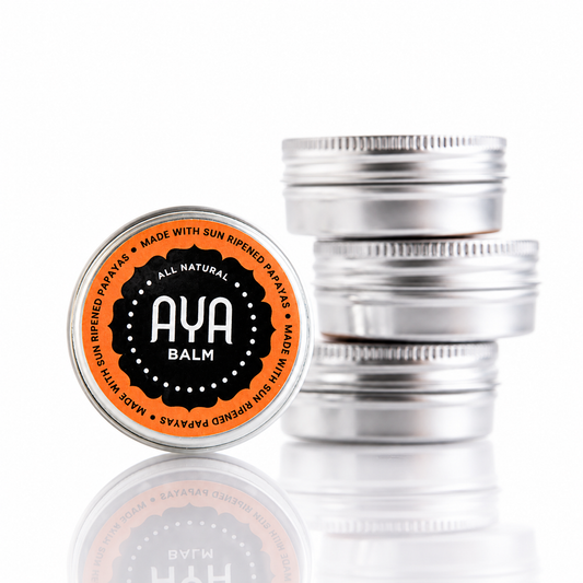 AYA Balm 4-pack - four 15g natural balm tins made with raw fermented papaya, free shipping